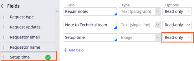 Add setup time fields to review repairs view