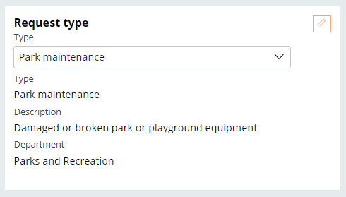 request type park maintenance selection