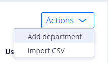 actions menu add department