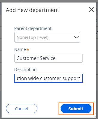 add new department details