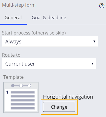 multi-step form configuration pane change navigation