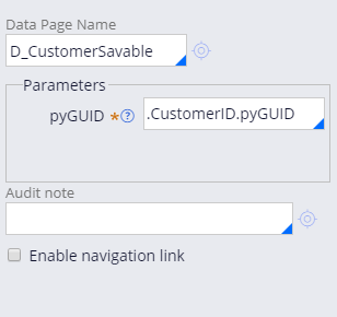 Properties pane of the Save data page automation
