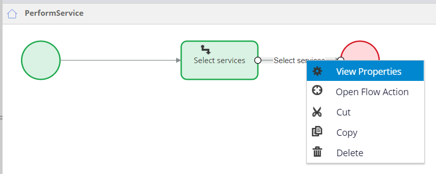 Select services connector View properties