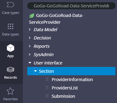 App Explorer with GoGoRoad-Data-ServiceProvider selected