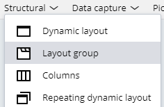 Add a layout group to the section