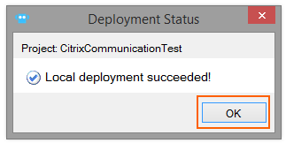 deployment status popup