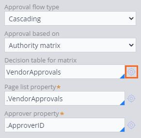 Approve vendor step fully configured with cascading approval based on authority matrix