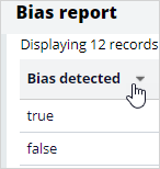 Sort bias report