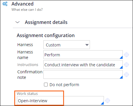 Conduct interview subprocess step with the case status of Open-Interview