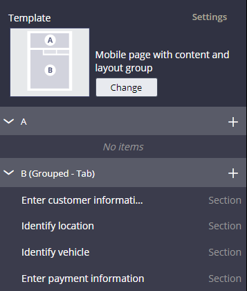 image shows change icon and regions in the template