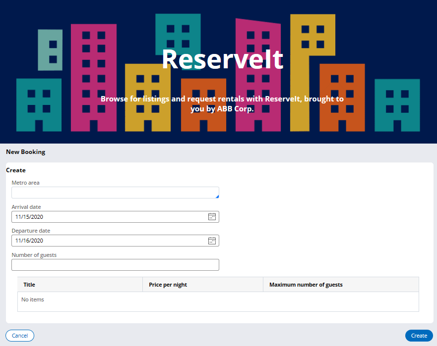 ReserveIt web mashup confirmation with Booking case