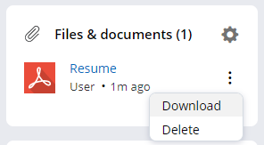 User files and documents