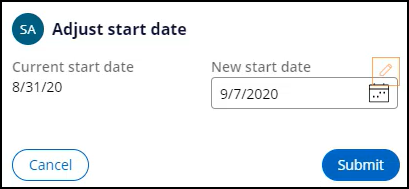 Adjust start date