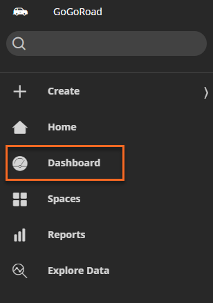 Navigation pane for the User Portal with the Dashboard selection highlighted