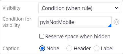 Visibility condition pyIsNotMobile