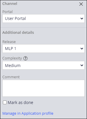 Configure release for user portal