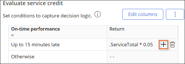 Add row to decision table