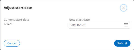 Adjust start date screenshot